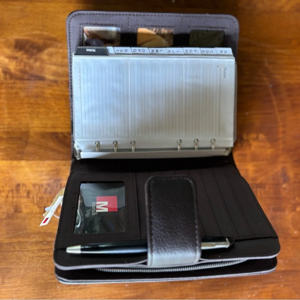 Mundi Mundex Dark Brown Tab Agenda with Snap Closure